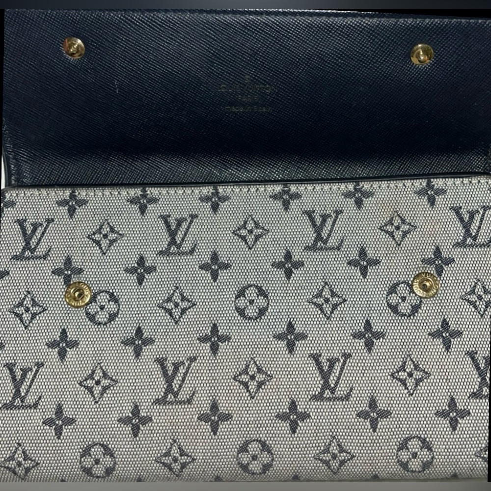 Louis Vuitton Authentic Monogram Navy Mini Lin Continental LV Dust bag & ribbon - Picture 4 of 12